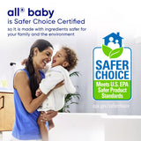 all Baby, Gentle for Baby, Liquid Laundry Detergent, Hypoallergenic for Sensitive Skin, Concentrated, 75oz, 100 Loads