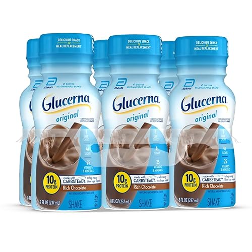 Glucerna Original Diabetes Care Shake, Rich Chocolate, Diabetic Meal Replacement to Support Blood Sugar Management, 10g Protein, 180 Calories, Ready