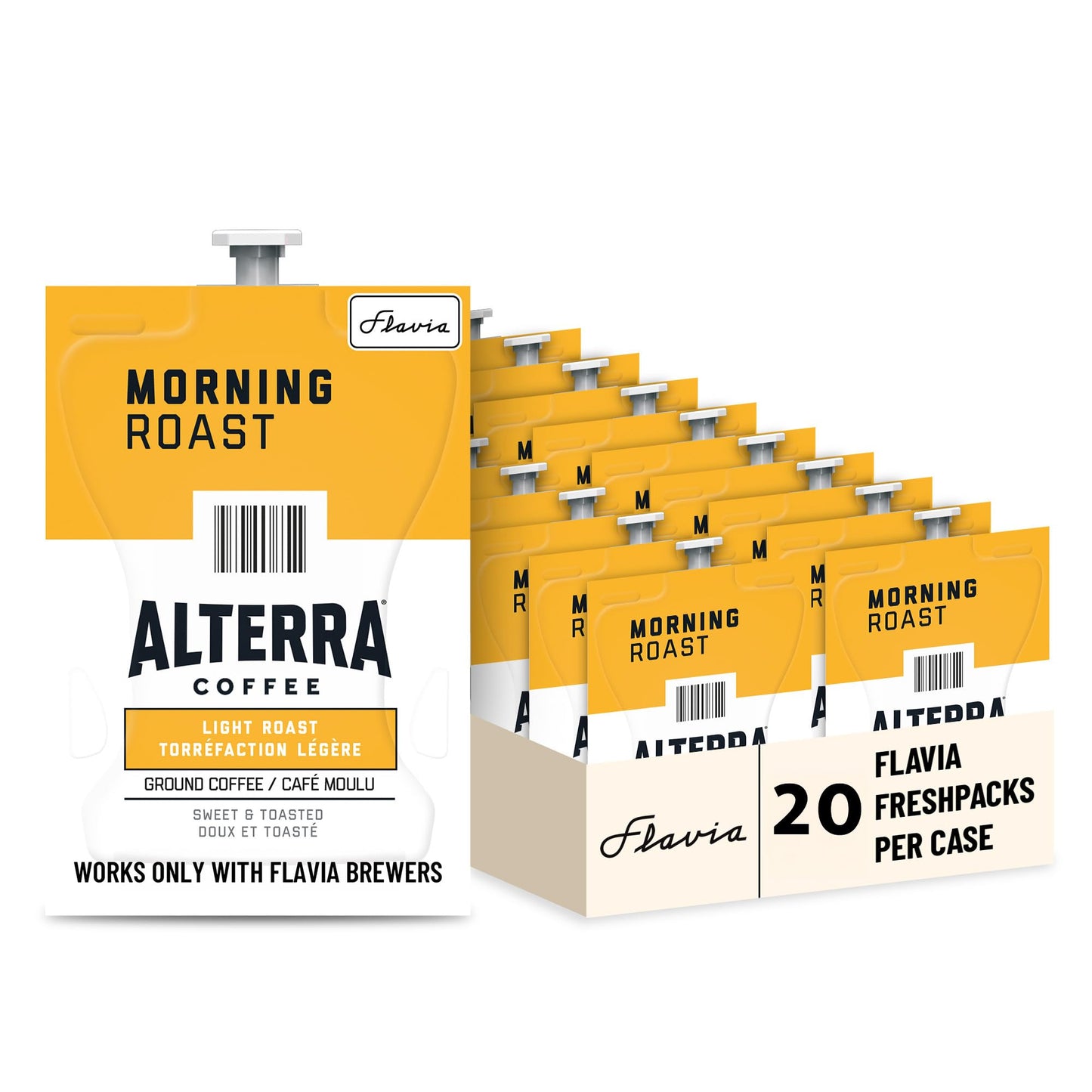 ALTERRA Coffee Morning Roast Single Serve Freshpacks for MARS DRINKS FLAVIA Brewer, 20 Packets