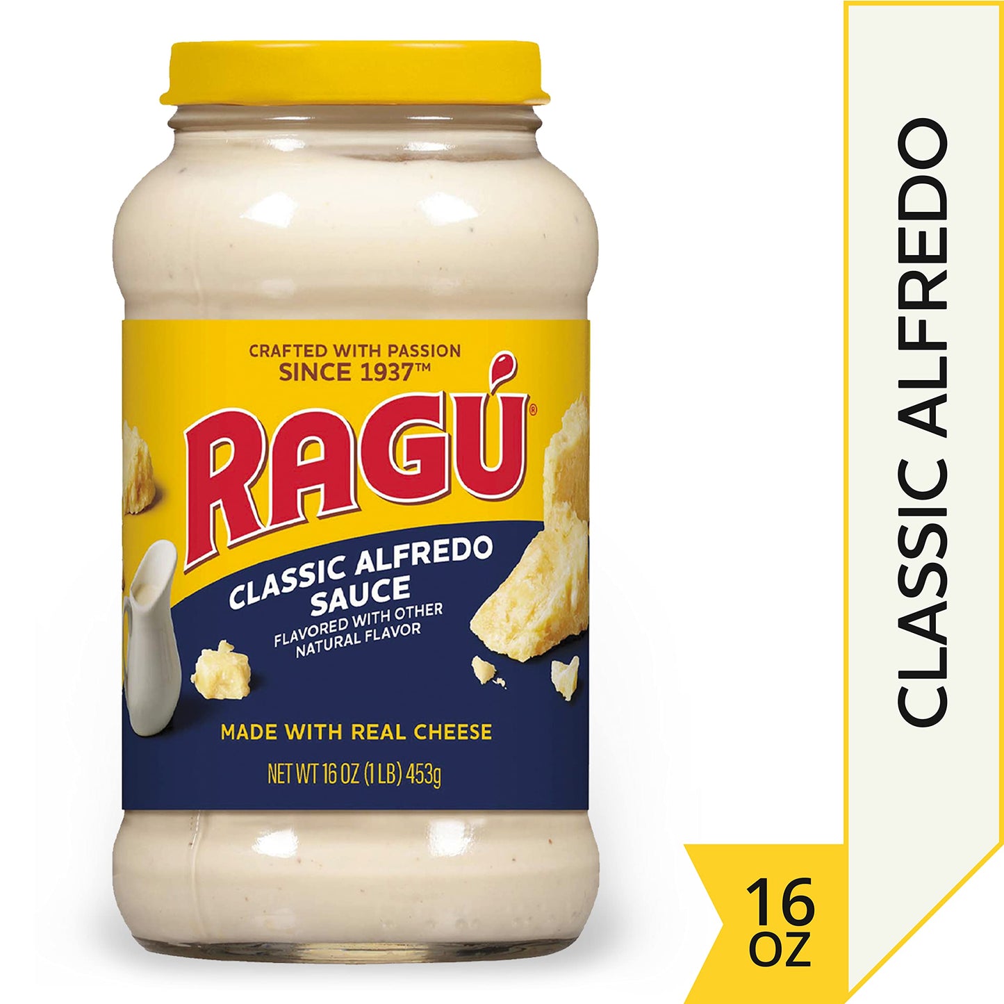 Ragu Classic Alfredo Sauce, Creamy Sauce Made with Real Cheese with Italian-Inspired Flavor, 16 OZ