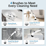 TUYU Electric Spin Scrubber, Full-Body IPX7 Waterproof Bathroom Scrubber with Power LCD Display, Adjustable Extension Handle, Cordless Shower Cleaner