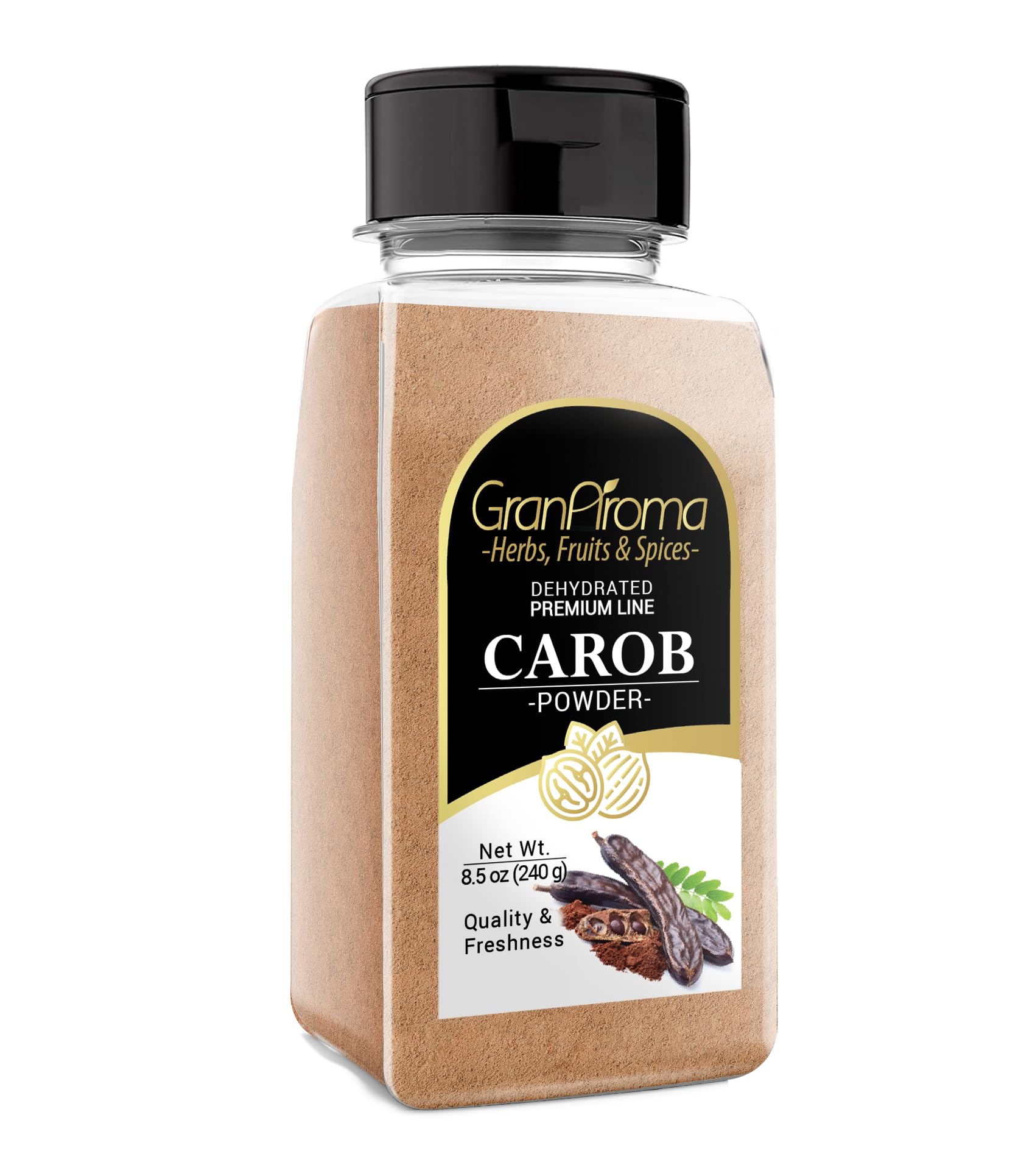 GranAroma Carob Powder, Baked Goods, Shakes & Smoothies (8.5 Ounce)