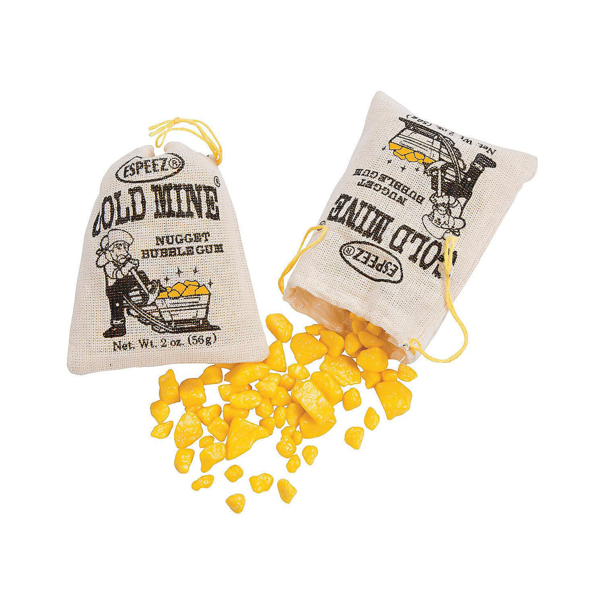 Fun Express Gold Nugget Bubble Gum, Lemon Flavored, 12 Pack