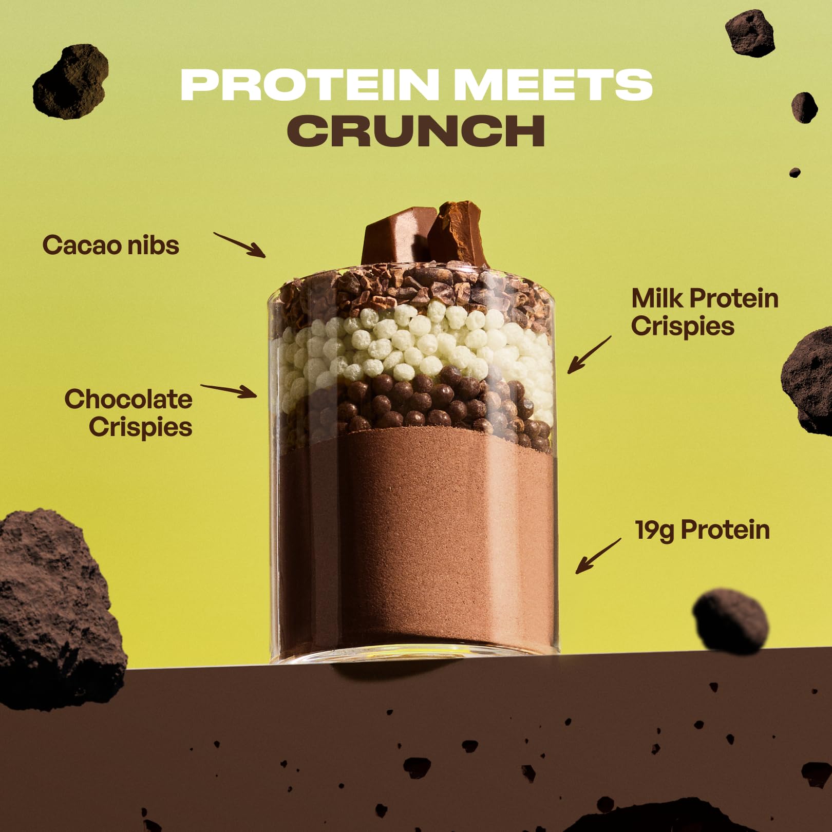MIILS Meteorite Chocolate Crunch 16 Pack, Cereal Protein Shake, High Protein Breakfast, Rich Chocolate Taste with Crunchy Mix-Ins, Grab and Go