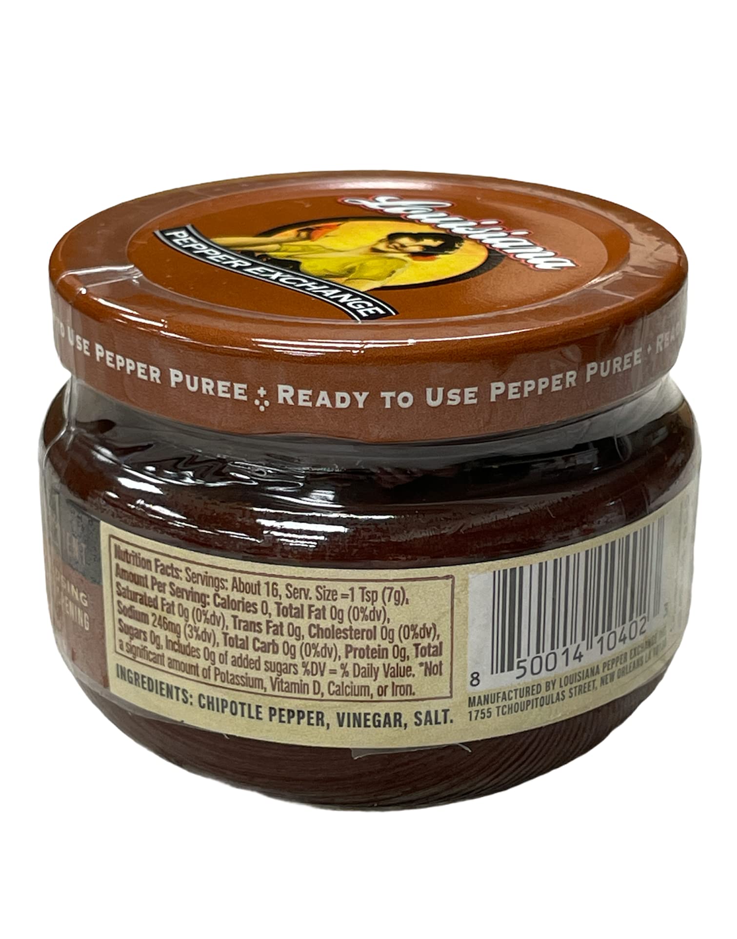 Chipotle - Louisiana Pepper Exchange - Fresh Pepper Replacement (Chipotle Pepper Puree) 1 Jar - Plant-Based, Gluten-Free. Replace Chipotle in Adobo