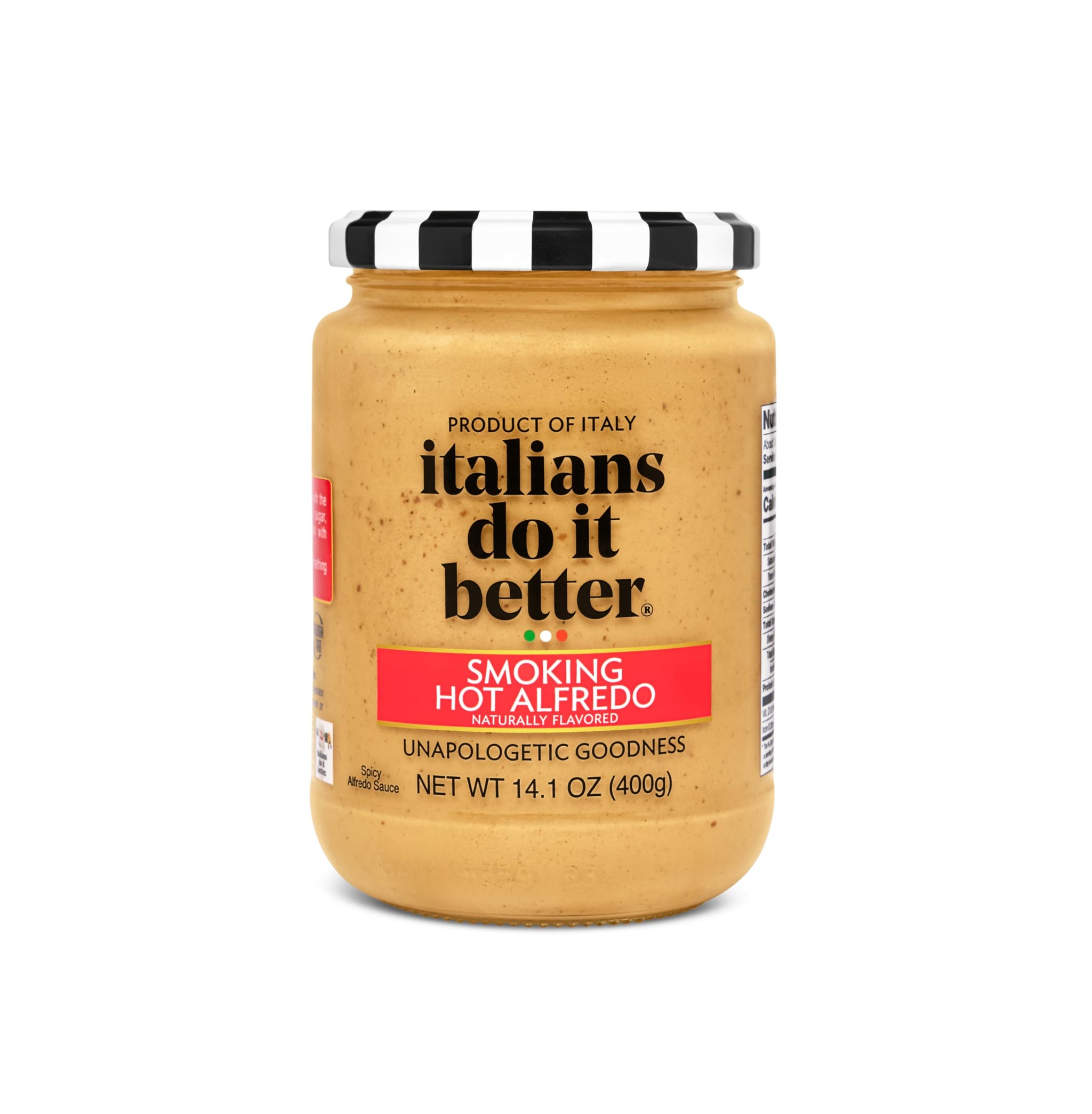 Italians Do It Better Smoking Hot Spicy Alfredo Sauce - Creamy Italian Alfredo with Red Chili, Chipotle, Ancho Pepper & Olive Oil - No Sugar Added