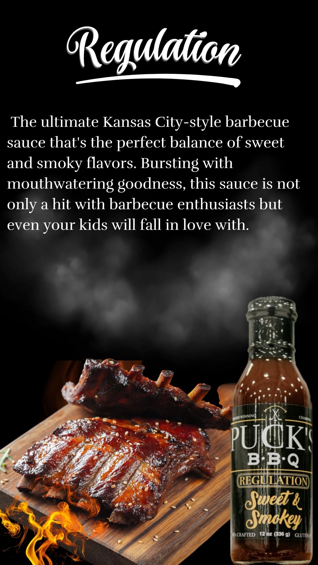 Puck's Regulation Sweet & Smokey BBQ Sauce, 12 oz