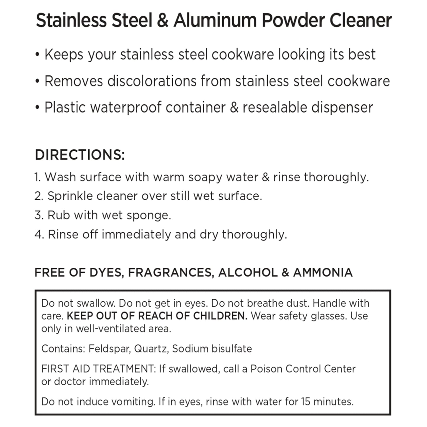 All-Clad Specialty Powder Stainless Steel Cleaner and Polish 12 Ounce Pots and Pans, Cookware White