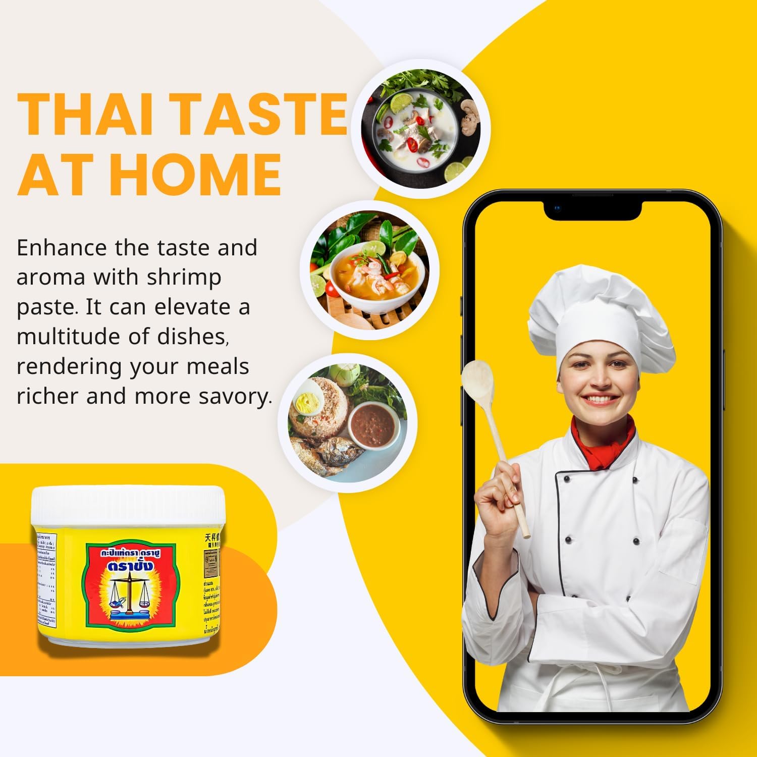 TRA CHANG Fermented Shrimp Paste - Traditional Thai Gapi - 6.5 oz (185g) - Pack of 4