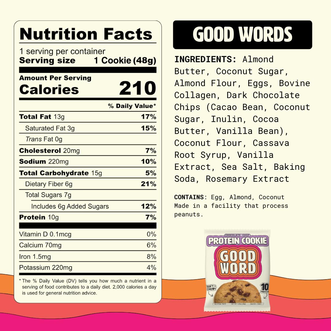 Good Word Chocolate Chip Protein Cookie, 1.69 OZ