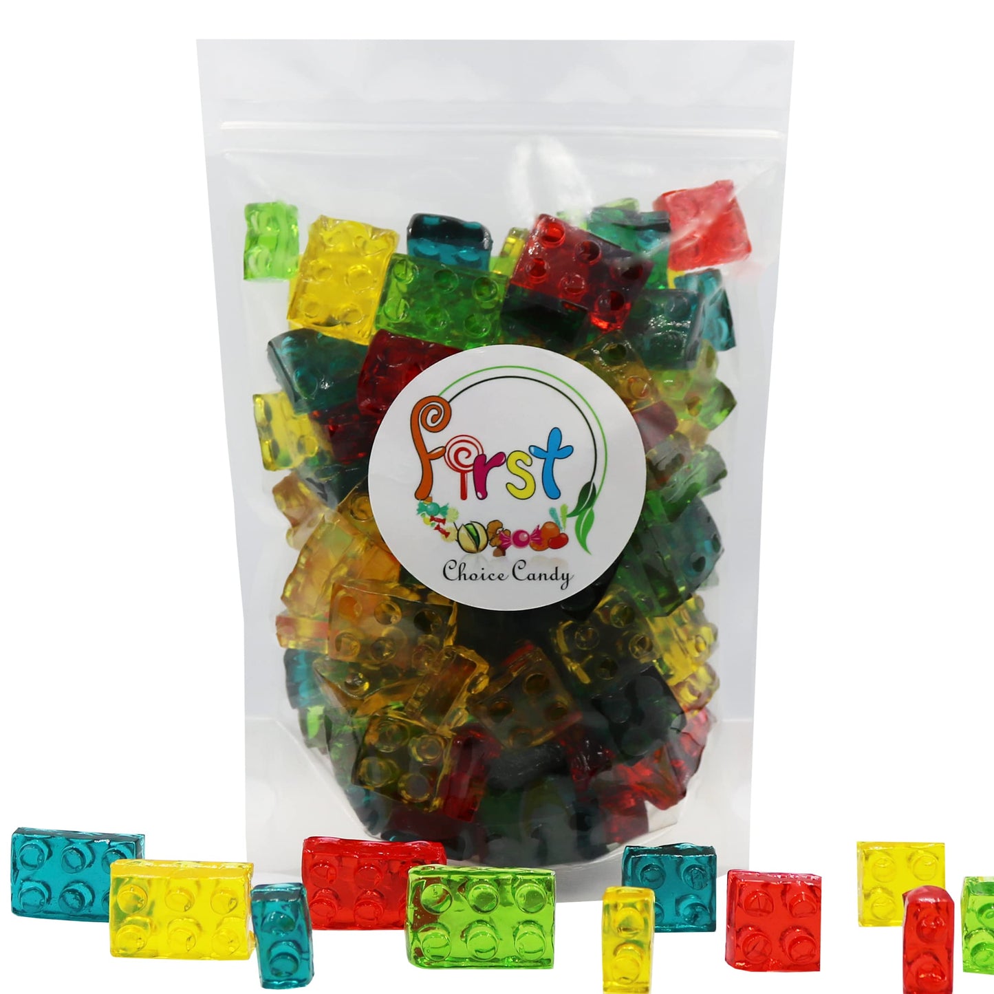 FirstChoiceCandy 3D Rainbow Juicy Gummy Candy (3D Building Blocks, 2 Pound)
