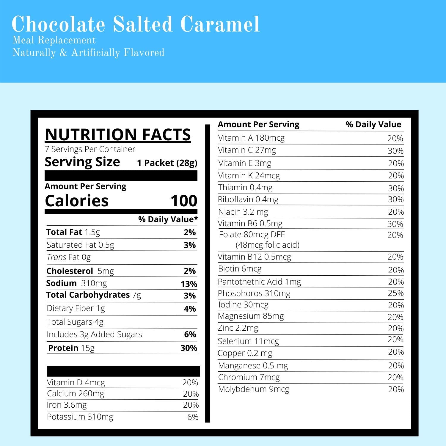Nutmeg State Nutrition High Protein Meal Replacement Weight Loss Shake/Low-Carb Diet Shakes & Pudding Mix (15g Protein) - Chocolate Salted Caramel