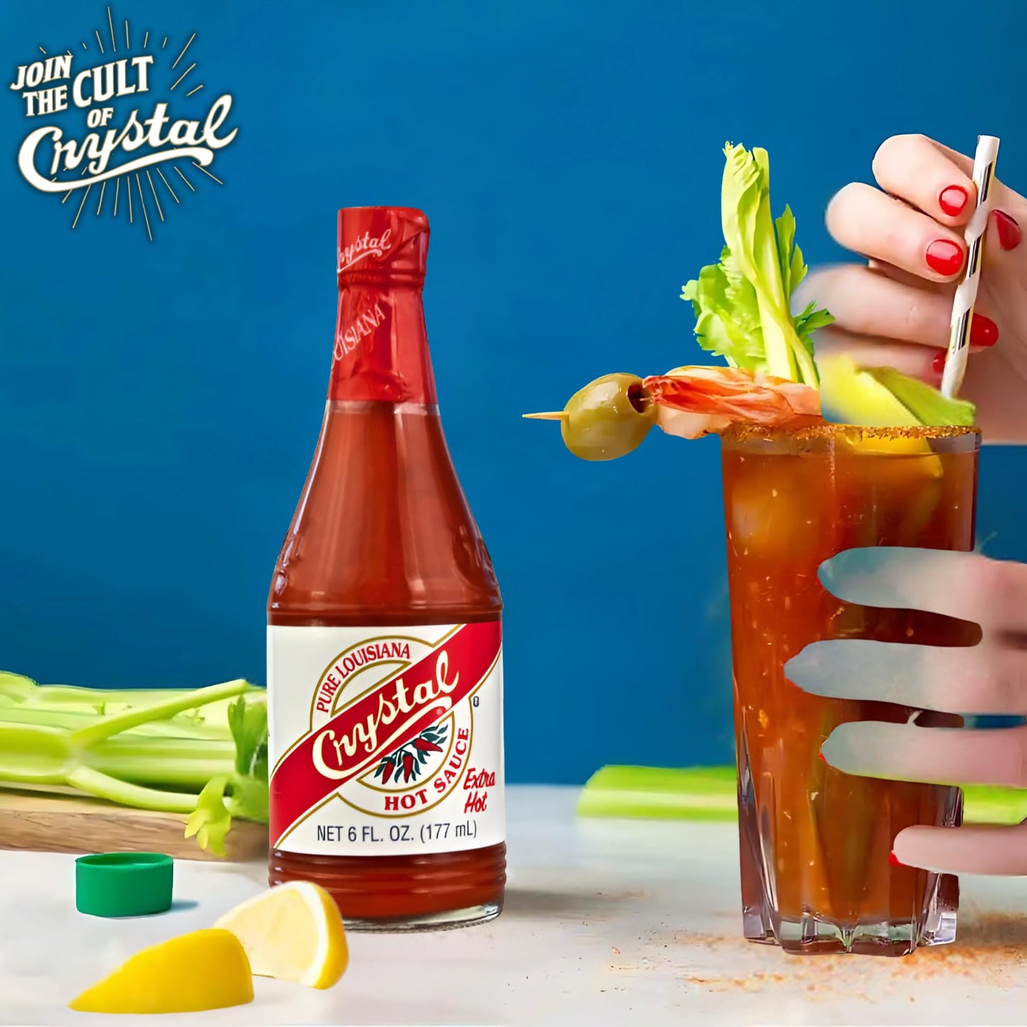 Crystal Louisiana's Pure Hot Sauce, Extra Hot - 6 oz Bottle, Low Sodium, Low Fat, All Natural - Fiery Cajun Cayenne Pepper Sauce