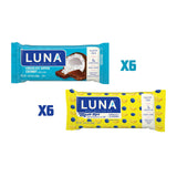 LUNA Bar - Variety Pack - Chocolate Dipped Coconut and LemonZest + Blueberry Mash-Ups Flavor - Snack Bars - Non-GMO - Gluten-Free Protein Bars - Made