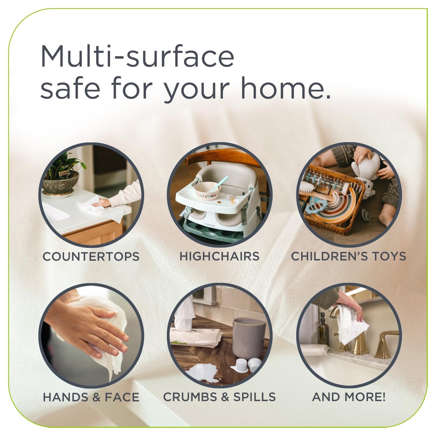 Quikcloth® Everyday Clean - Plant-Based, Gentle, Plastic-Free Cleaning Wipes for Home & Kitchen - Safe on Hands and Surfaces