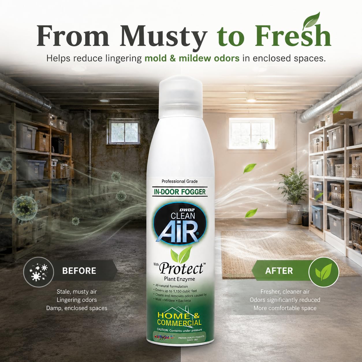 DWD2 Protect™ Home & Commercial Mold-Treatment Plant-Based Mold-Odor Remover Fogger Treatment - eco-friendly solution for a safer and healthier living