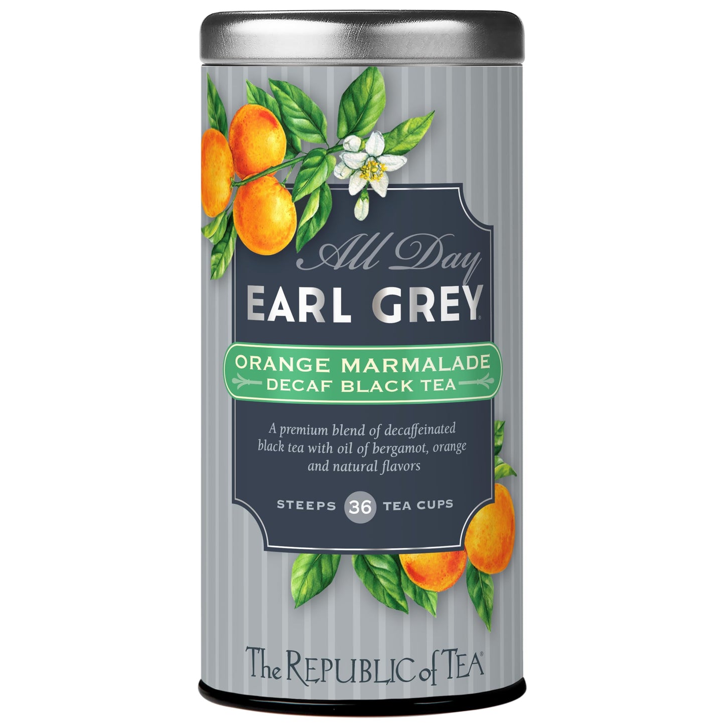 The Republic of Tea - All Day Earl Grey Orange Marmalade Decaf Black Tea, Naturally decaffeinated, 36 Tea Bags