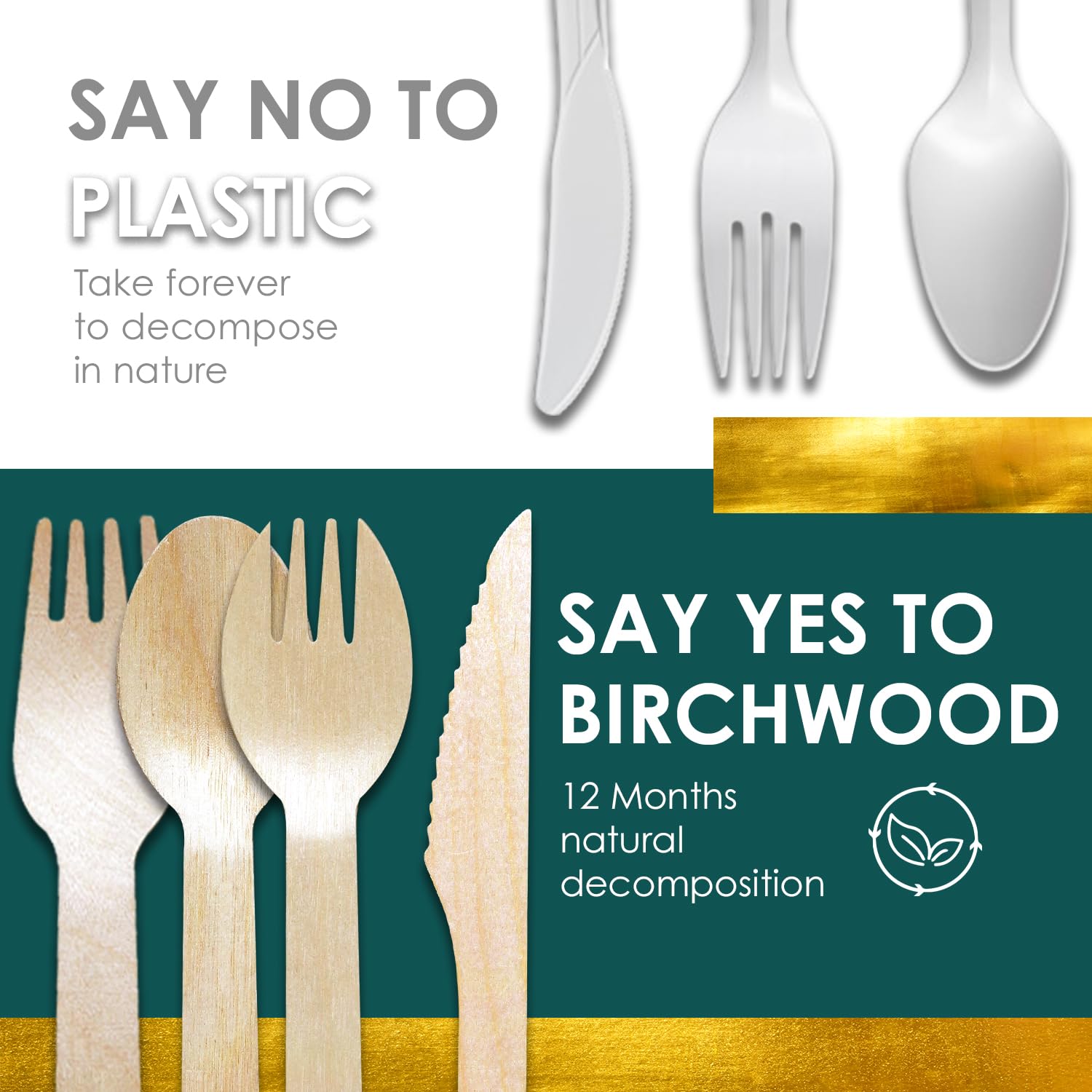Planet Pantry Disposable Birchwood Cutlery Fork (50 pcs) Plastic Alternative Eco-Friendly for Food, Party, Buffet, Wedding