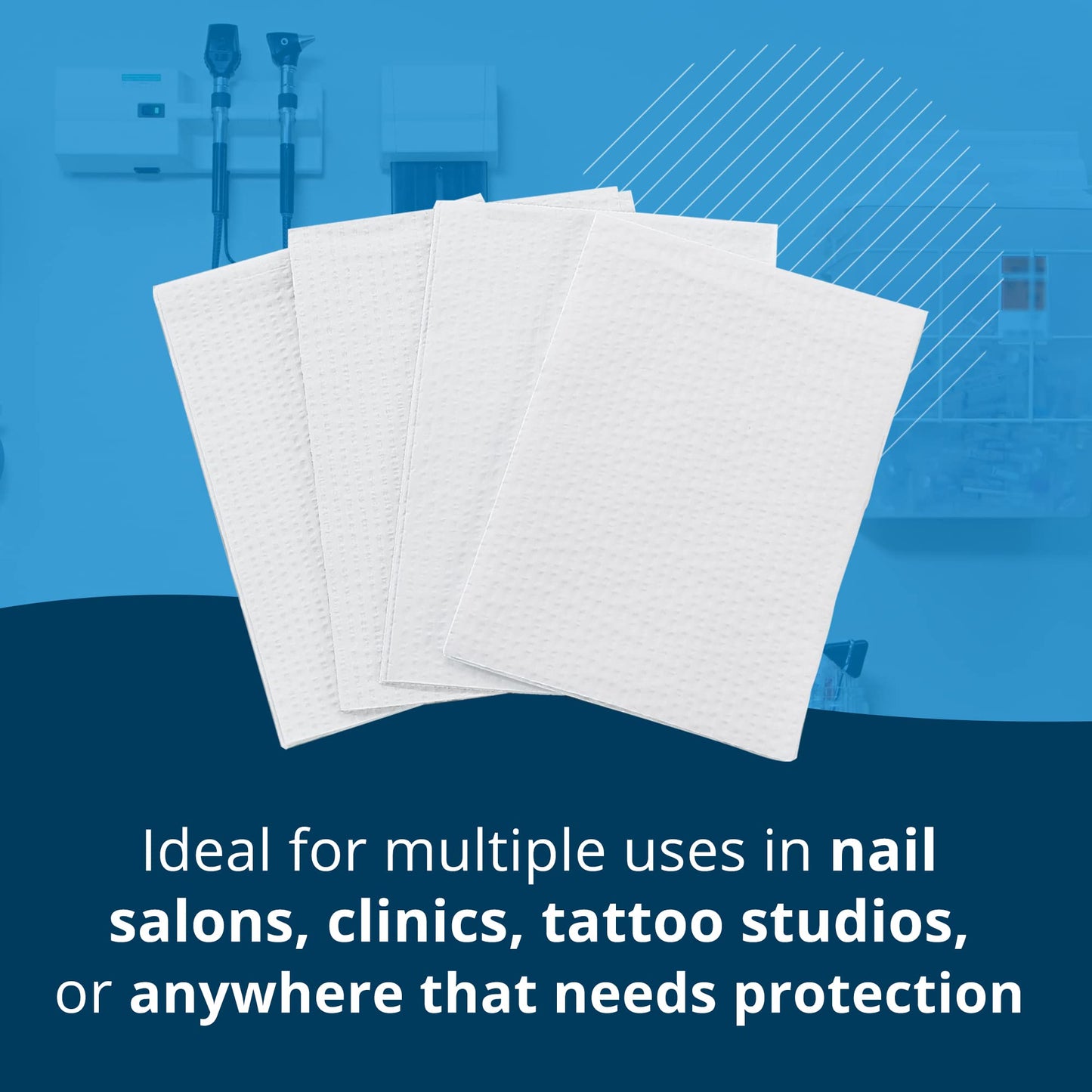 TIDI Single-Use Towel, White, 13" x 18" (Pack of 500) - Waffle Embossed - 3-Ply Tissue - Multi-Purpose Towels & Wipes - Dental, Tattoo & Medical