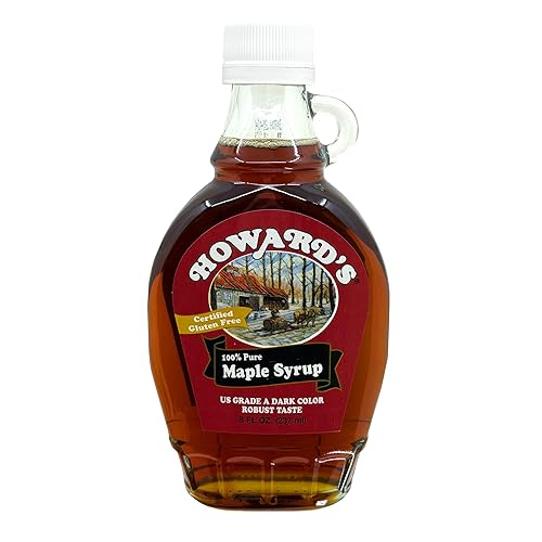 Howard’s 100% Pure Maple Syrup, Grade A Dark Color Robust Taste, 8 fl oz