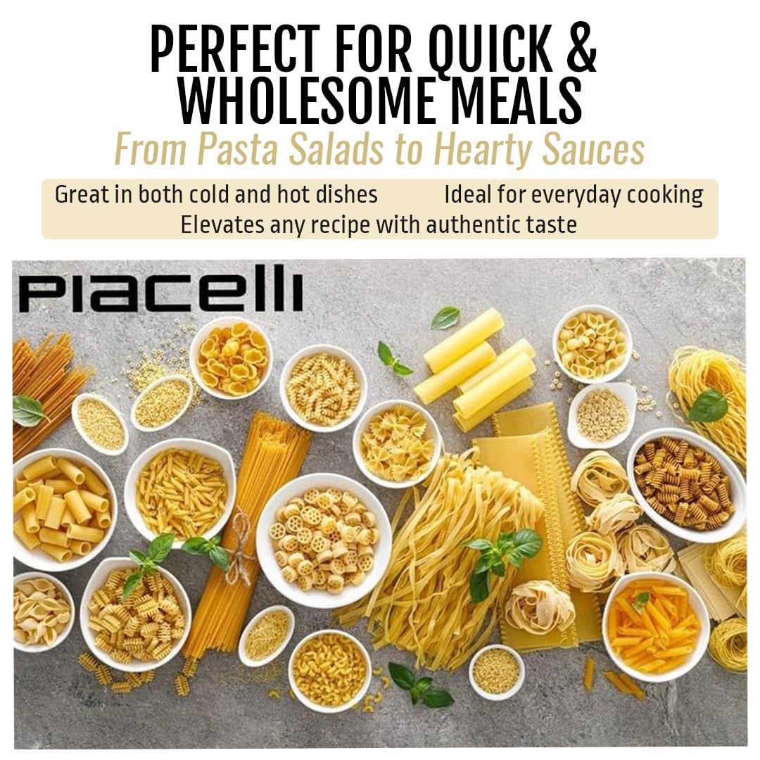 Piacelli Short fidelini pasta - Protein Pasta Made from Fine Durum Wheat Semolina for Rich Flavor - Enjoy Organic Noodles in Your Favorite Recipes
