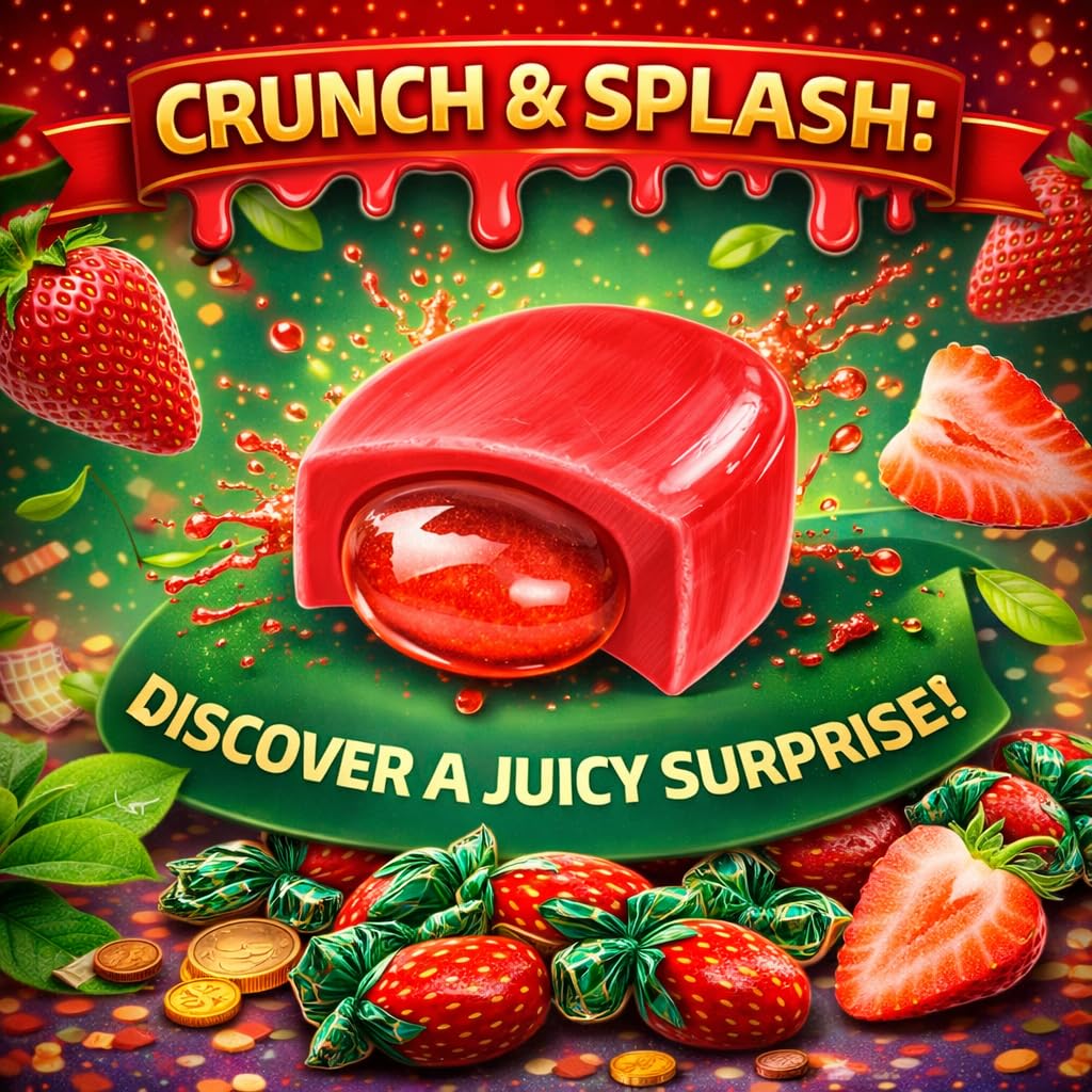 Strawberry Bon Bon Candy | 2 LB Value pack | - Individually Wrapped Fruit Hard Candies with Juicy Center, for Pinata Stuffers, Party Treats & Candy