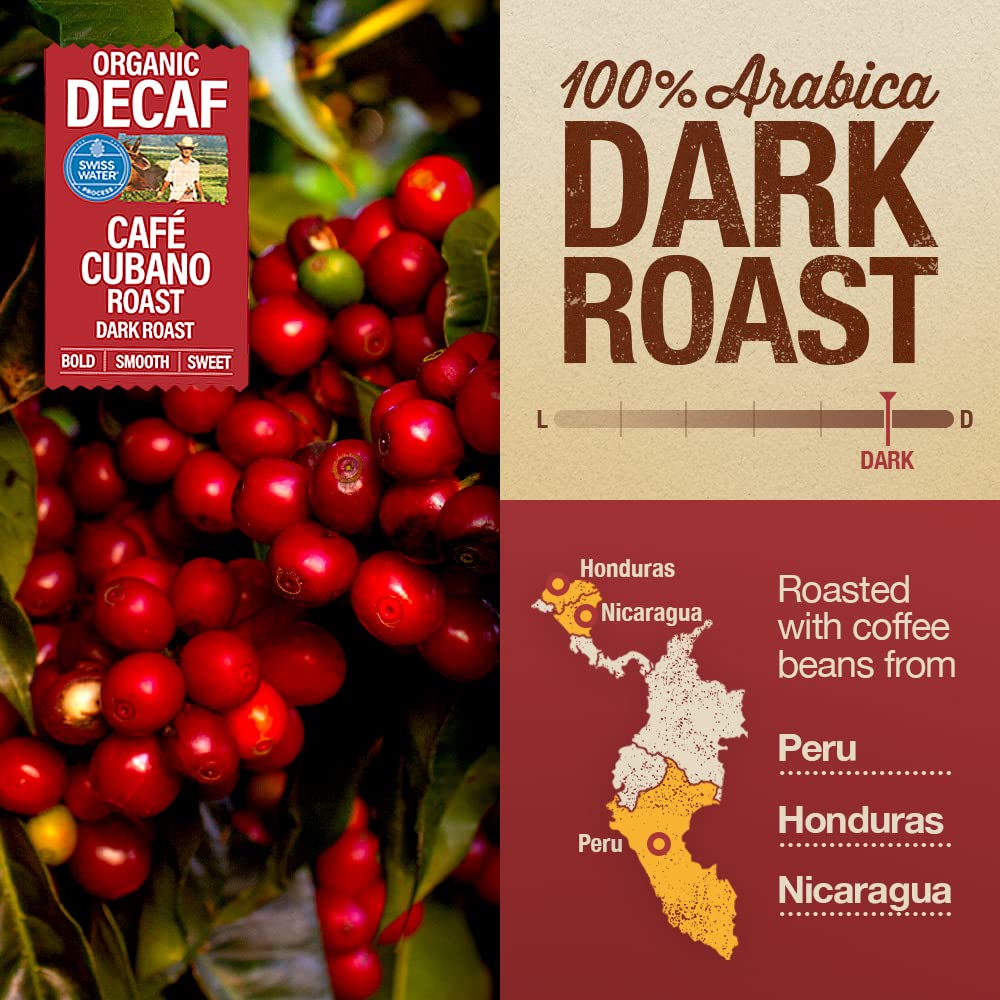 Mayorga Decaf Coffee 2lb Bag Dark Roast Organic Swiss Water Decaffeinated Cubano Roast Coffee - 100% Arabica Whole Coffee Beans - Smoothest Organic