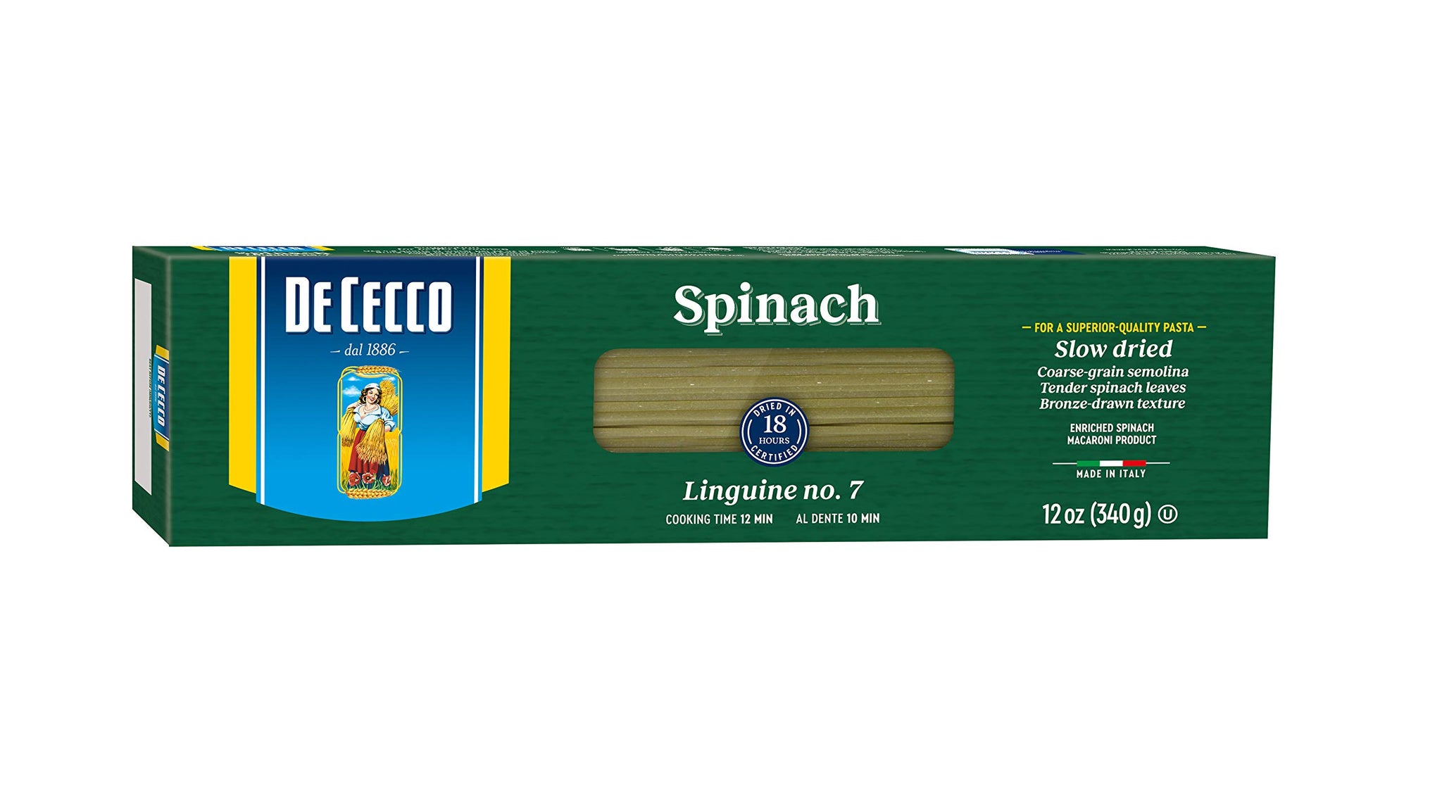 De Cecco Pasta Linguini with Spinach Pasta, 12 oz