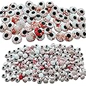 2 Bottles Candy Eyeballs Bloody Red Eyes Cake Cupcake Toppers Cookie Decorations,Two Size Mixed, Edible Dessert Sprinkles for Halloween Christmas Cake
