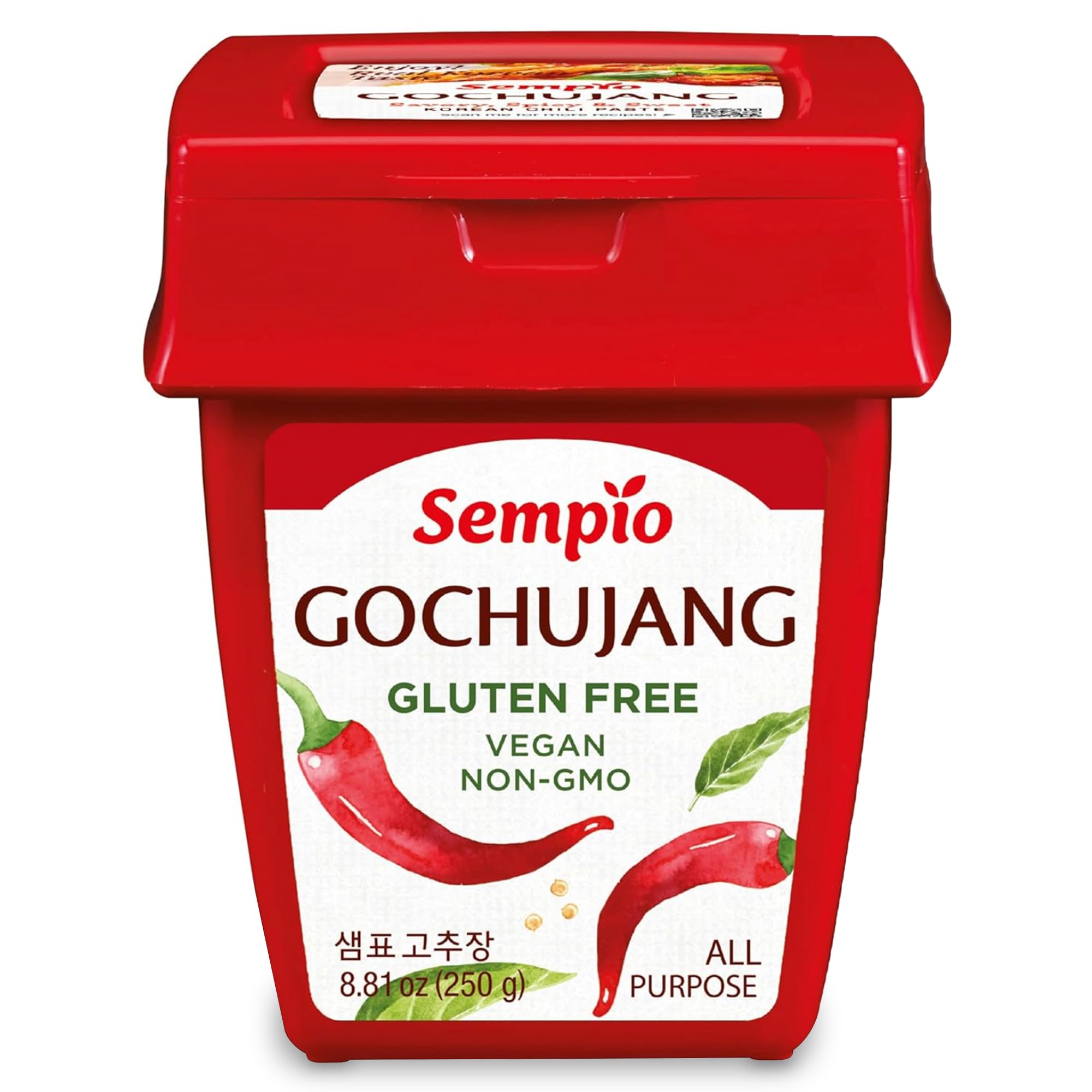 Sempio Gochujang Vegan Korean Red Chili Pepper Paste - Gluten Free: Sweet Spicy Savory Paste, Traditional Fermented Condiment for Cooking, Marinades