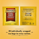 Twinings Earl Grey Tea 2-Pack - A Bright and Zesty Black Tea Infused with Citrus Bergamot Flavours, Caffeinated Tea Bags, Individually Wrapped, 20