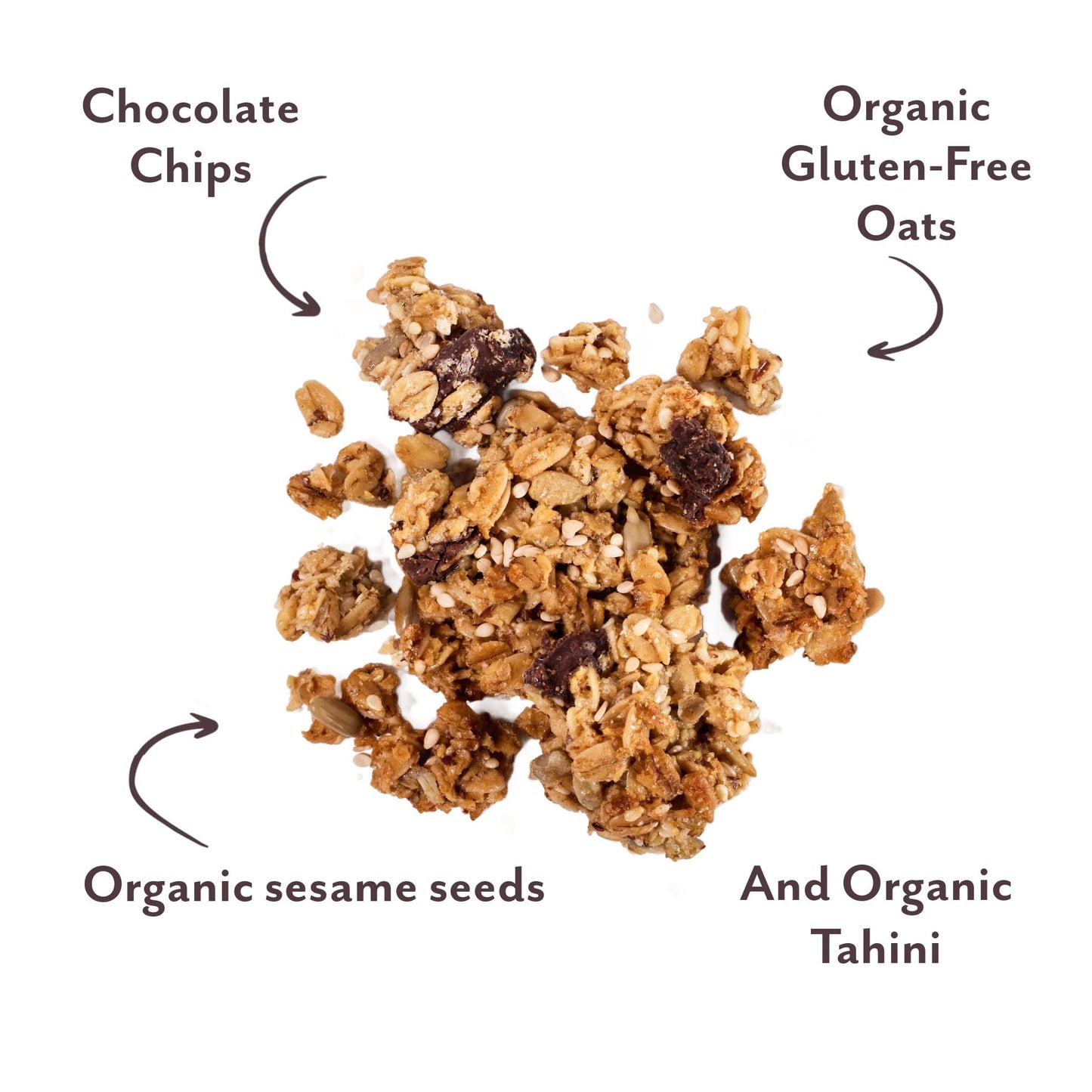 Michele's Granola - Salted Chocolate Tahini - Handmade Non-GMO Whole Grain Oats - Free of Gluten, Soy, Wheat, & Dairy