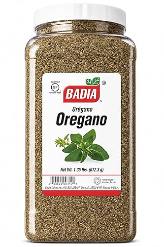 Badia Oregano Whole, 1.35 Pound - Dried Oregano Leaves, Herb Seasoning - Aromatic and Flavorful, Food Service Size
