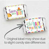 Taco Bout a Baby Fiesta Baby Shower Mini Chocolate Candy Bar Wrapper Labels - Mexican Fiesta Party Favor Stickers - 42 Count