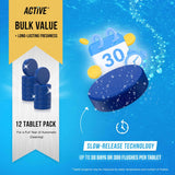 ACTIVE Automatic Toilet Bowl Cleaner Tablets Blue Gel Toilet Tank Cleaners, Septic-Safe Hard Water Ring Stain Remover, Smell Eliminator Heavy Duty