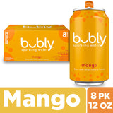 bubly Sparkling Water, Mango, Zero Sugar & Zero Calories, 12 Fl Oz Cans (Pack of 8)