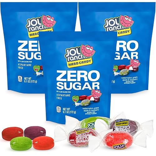 Zero Sugar Hard Candy, Pack of 3 Assorted Hard Candies 6.1oz Each, Ideal Sugarless Candy for Holiday Party and Everyday Sweet Cravings