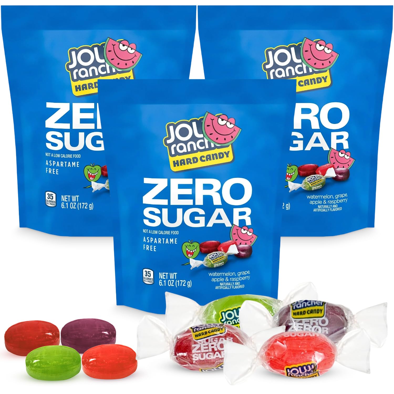 Zero Sugar Hard Candy, Pack of 3 Assorted Hard Candies 6.1oz Each, Ideal Sugarless Candy for Holiday Party and Everyday Sweet Cravings