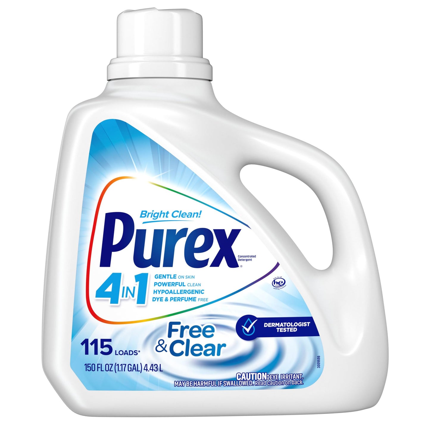 Purex Free & Clear for Sensitive Skin Liquid Laundry Detergent, 115 Loads, 150 OZ (Pack of 4)