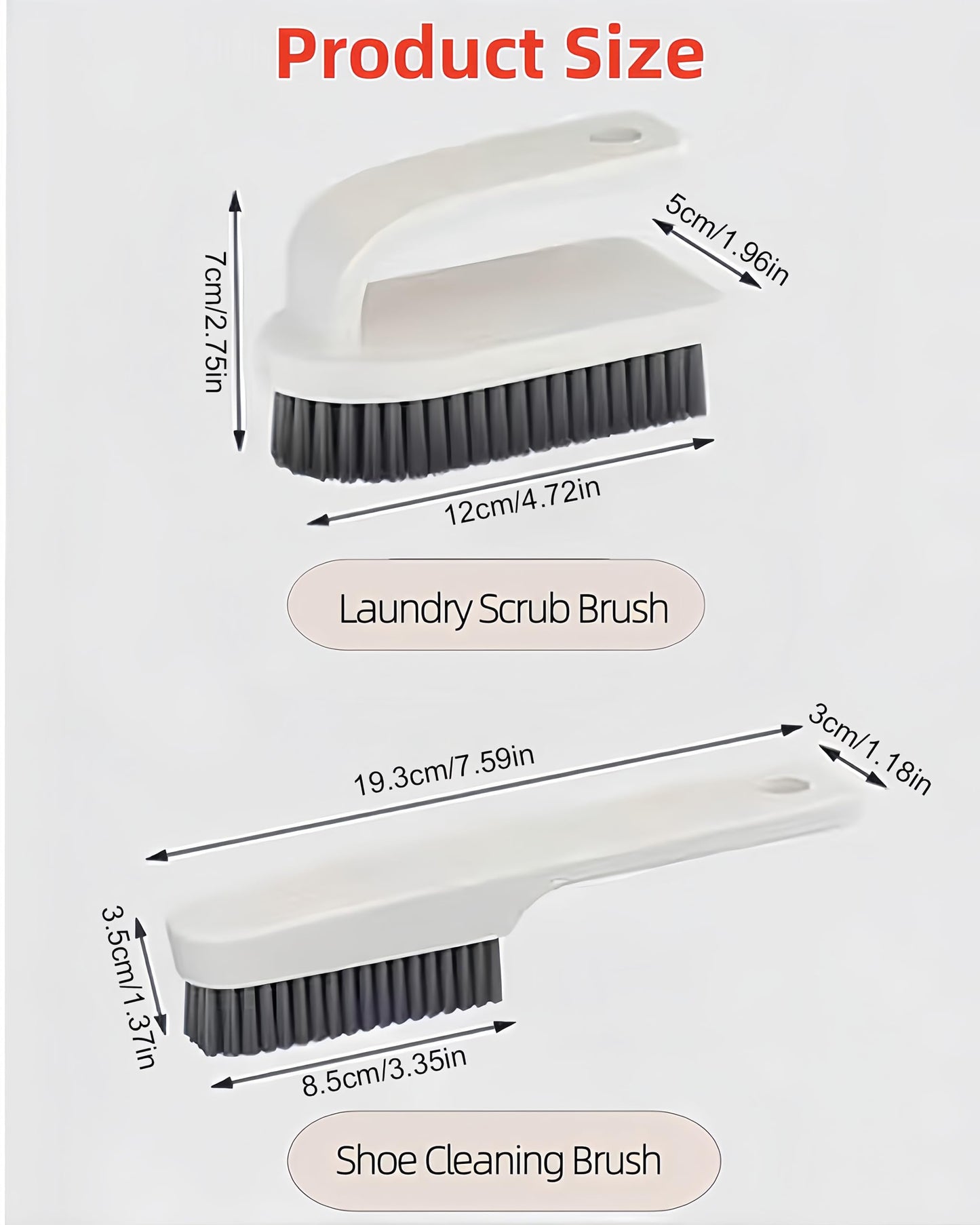 2 Pack Scrub Brush Laundry Cleaning Brush Soft Bristle Household Cleaning Brushes Carpet Brush Upholstery Brush Small Scrubbing Brush Stain Remover