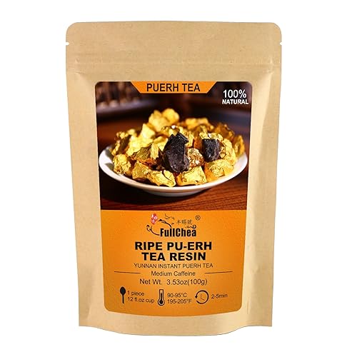 FullChea - Pu-erh Tea Resin - Instant Tea Resins - Chagao 2009 Aged Fermented Yunnan Ripe Pu Erh, Medium Caffeine - Helps Digestion - 3.53oz / 100g