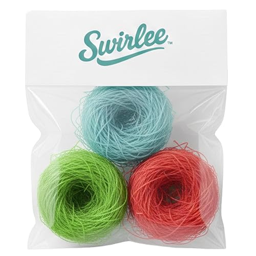 Swirlee Pop Edible Easter Grass Candy Assortment, 3 Pack, Green Apple Blue Raspberry Strawberry Flavors, Basket Stuffer