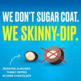 SkinnyDipped Dark Chocolate Cocoa Almonds, Healthy Snack, Plant Protein, Gluten Free, 3.5 Oz Resealable Bag, Pack of 1
