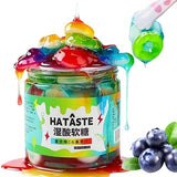 Sour Gooey Crystal Gemstone Gummies with Real Fruit Juice - Sweet & Tangy Blueberry Flavor - Wet & Sticky Candy Snacks with Sour Ooze - 13.05oz