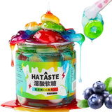 Sour Gooey Crystal Gemstone Gummies with Real Fruit Juice - Sweet & Tangy Blueberry Flavor - Wet & Sticky Candy Snacks with Sour Ooze - 13.05oz