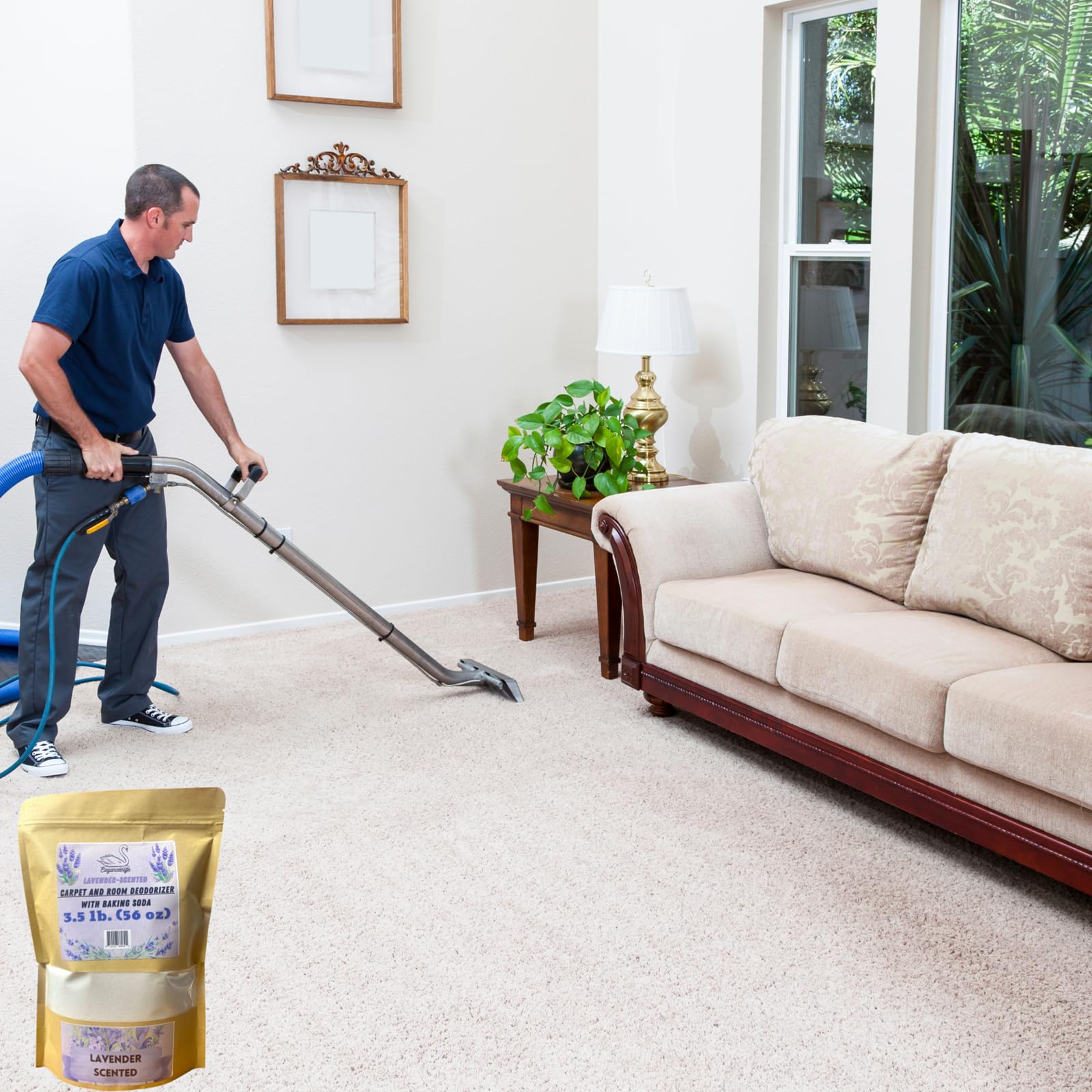 Eleganceinlife Lavender-Scented Carpet and Room Deodorizer With Baking Soda, 3.5 LB. (56 oz)