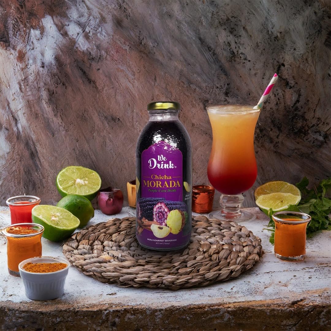 We Drink Chicha Morada Peruvian Drink Purple Corn Juice - 12 Pack - 16 Fl.oz. Each