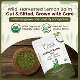 Organic Way Lemon Balm Leaf Cut & Sifted (Melissa officinalis) - Herbal Tea | Organic & Kosher Certified | Vegan | Raw, Non GMO & Gluten Free | USDA