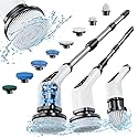 Leebein Electric Spin Scrubber, Cordless Cleaning Brush with 8 Replaceable Brush Heads, Tub and Floor Tile 360 Power Scrubber Dual Speed