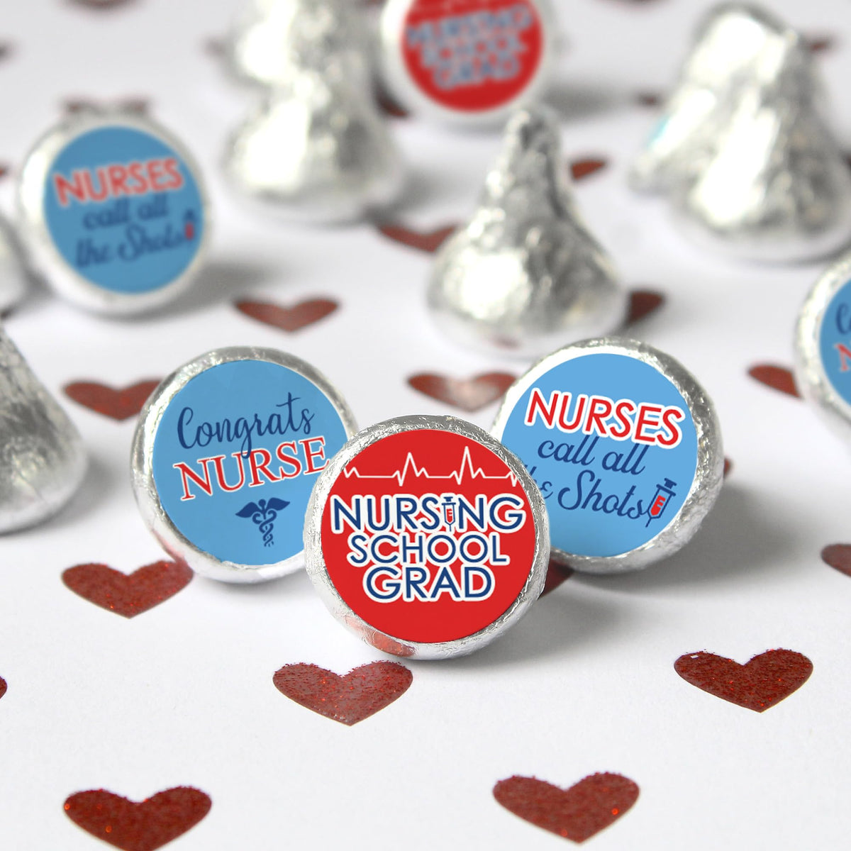 Nursing School Graduation Candy Stickers, Nurses Call The Shots, 180 Count